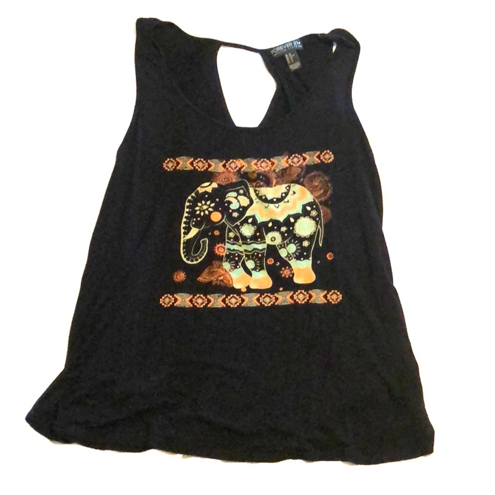 Forever 21 elephant loose fitting tank top